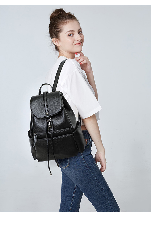 Gutini backpack for women new year summer Korean version fashion wild leather travel bag large capacity travel bag soft leather backpack - STX234