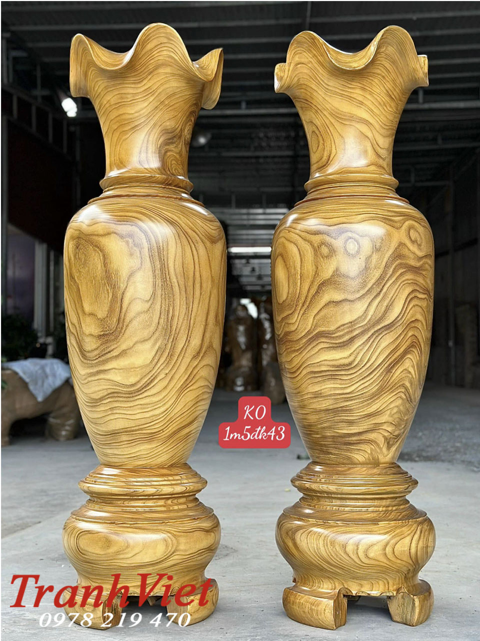 Mẫu lục bình gỗ đẹp nhất cẩm vàng cao 1.8m /54cm - M15